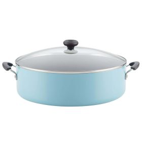 Farberware 14" Easy Clean Nonstick Family Pan, Jumbo Cooker with Lid, Aqua