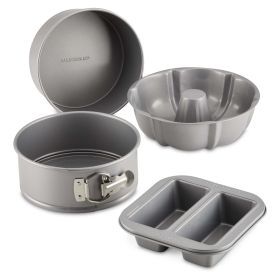 Farberware Specialty Bakeware Nonstick Pressure Cookware Bakeware Set, 4-Piece, Gray