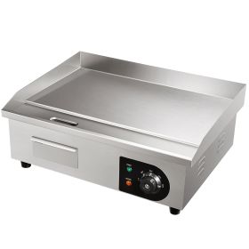 VEVOR Commercial Electric Griddle, 21", 1600W Countertop Flat Top Grill, Stainless Steel Teppanyaki Grill