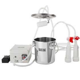 VEVOR Goat Milking Machine, 3 L 304 Stainless Steel Bucket, Electric Automatic Pulsation Vacuum Milker