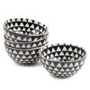 Thyme & Table Dinnerware Black & White Medallion Stoneware Round Bowls, 4 Pack