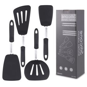 Silicone Spatula Turner Set of 4, 600°F Heat Resistant Cooking Spatulas for Nonstick Cookware