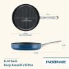 Farberware Style Nonstick 11.25" Cookware Deep Round Grill Pan, Blue