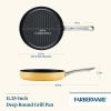 Farberware Style Nonstick 11.25" Cookware Deep Round Grill Pan, Yellow