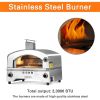 Portable Propane Pizza Oven with 13 inch Pizza Stone, Stainless Steel Pizza Maker for Outdoor Cooking