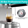 Espresso Machine 20 Bar, Professional Espresso Maker with Milk Frother Steam Wand, Compact Coffee Machine with 34oz Removable