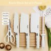 Knife Set for Kitchen, 6-Pieces White Non-stick Stainless Steel Knife Block Set