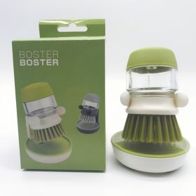 1pc Soap Dispensing Palm Brush With Holder; Soap Dispenser Scrub Brush; With Holder Storage Stand Set; Green; Grey (Color: Green)